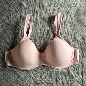 Leading Lady Lightly Lined Bra Womens Size 44A Pink Underwire Back Closure